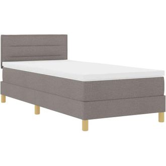 vidaXL Cama Box Spring Con Colch&oacute;n Con Colch&oacute;n Taup&eacute; 90 X 190 Cm Tela Vidaxl
