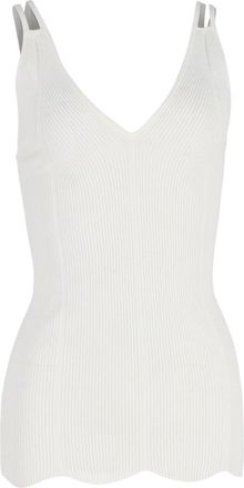 Sandro Sandro Knit Sleeveless Top in White Cotton