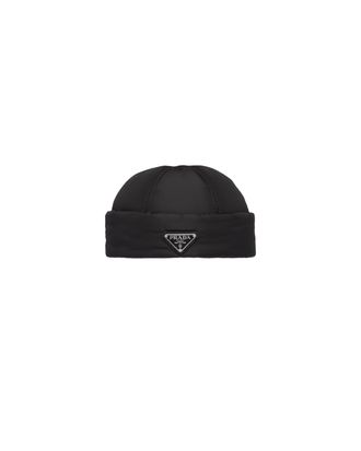 Prada Re-nylon Beanie, Man, Black, Size L