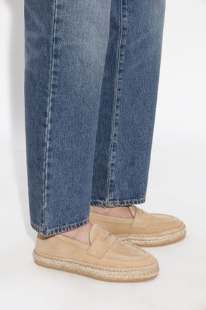 Giorgio Armani Suede Espadrilles, Womens, Beige