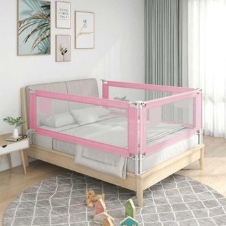 vidaXL Vidaxl - Sponda Letto di Sicurezza per Bambini Rosa 200x25 cm Tessuto