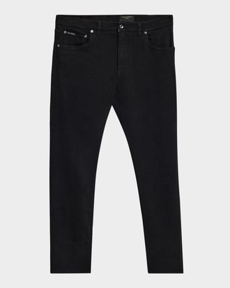 Dolce & Gabbana Men & apos;s Slim Fit Logo Plaque Five-Pocket Pants