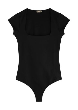 Free People Square Eyes Stretch-jersey Bodysuit - Black - XL (UK 20-22 /xl)