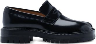 Maison Margiela Tabi County leather loafers - women - Calf Leather/Calf Leather/Rubber/Lambskin - 38 - Black