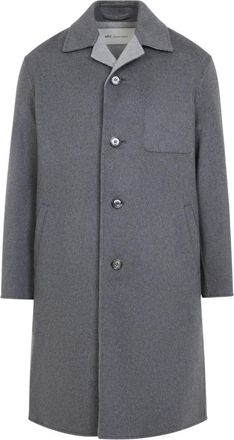 Ami Grey Relaxed Wool Coat