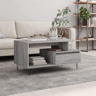 vidaXL Vidaxl - Mesa De Centro Madera Contrachapada Gris Sonoma 90x49x45 Cm
