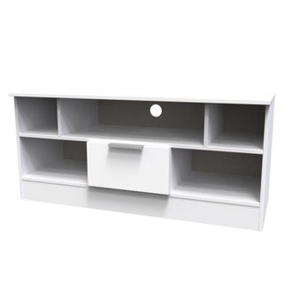 Welcome Furniture Paris Ready Assembled TV Unit with 1 Drawer - White Matt & White - Welcome Furniture | TJ Hughes