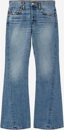 Re/Done Jeans, Dames, Blauw, W24, Katoen, Twisted Mid Rise Bootcut Katoenen Jeans