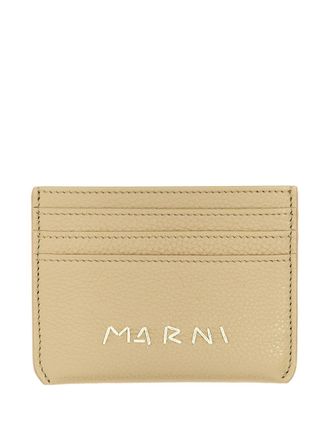 Marni Logo card holder - men - Polyester/Ovine Leather (top grain)/Calf Leather/Viscose - One Size - Neutrals