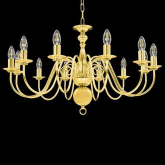 Berkfield Home Elegant Chandelier Golden 12 x E14 Bulbs in Gold