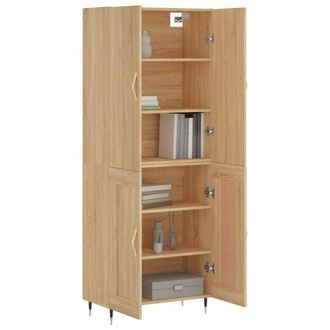 Berkfield Home Highboard Sonoma Oak 69.5x34x180 cm Engineered Wood in Light Tan