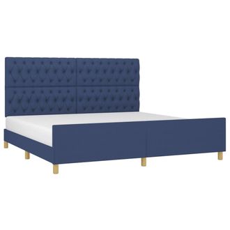 vidaXL Estructura De Cama Con Cabecero De Tela Azul 200x200 Cm Vidaxl