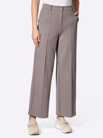 Heine Jerseyhose HEINE, Damen, Gr. 34, Normalgr&ouml;ssen, beige (beige, taupe, meliert), 48% Polyester, 38% Baumwolle, 14% Viskose, meliert, unifarben, Hosen Je