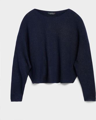 Contemporaine Womens Shimmering boat-neck sweater Exclusive collection from Italy