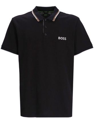 BOSS Paddy Curved polo shirt - men - Polyester/Cotton - 3XL - Black
