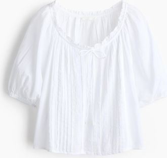 H&M Bluse mit Biesen - Weiss