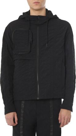 Diesel Black Solid Hooded Jacket