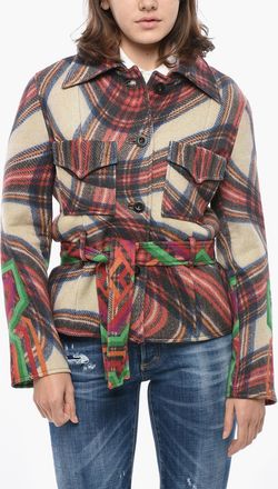 Pierre-Louis Mascia Patterned Wool-Blend Overshirt with Double Pocket and Belt Pierre-Louis Mascia
