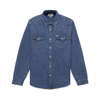 Guess Slim Long-Sleeve Denim Shirt - Heren - Spijkeroverhemden - Blauw - M - Denim - Overhemden
