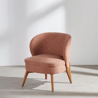 Maisons du monde Sill&oacute;n efecto lino color arcilla