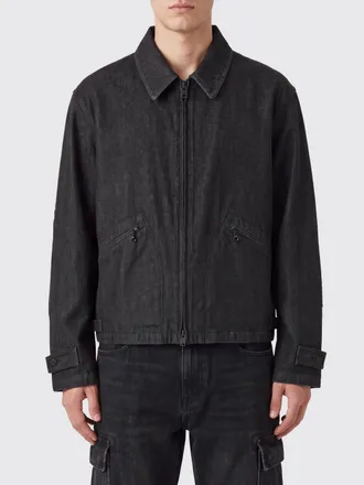 Yohji Yamamoto Black Cotton Denim Shirt Jacket with Zip Closure and Pockets