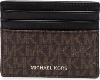 Michael Kors Portemonnee/kaarthouder - Heren - Portefeuilles - Bruin - ONE Size - Polyester - Accessoires