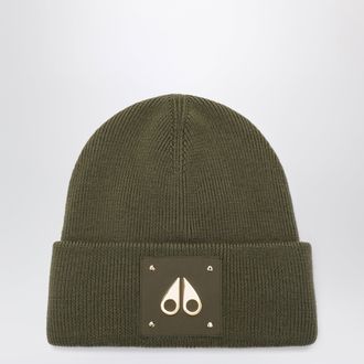 Moose Knuckles Gold Series Icon Green Wool Beanie