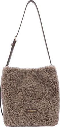 Lancaster Bolso saco con cierre magn&eacute;tico y acabado de peluche - Bags - Mujer - Marr&oacute;n - ONE SIZE