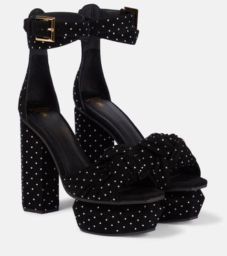 Balmain Ava embellished suede platform sandals