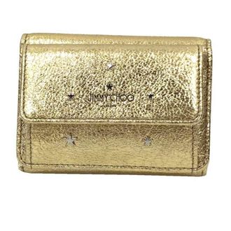 Jimmy Choo London gold Metallic gold Leather Wallet (Tri-Fold) (Pre-Owned)