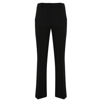 Max Mara Slim-fit Trousers, female, Black, Size: XL Black Straight Wool Trousers