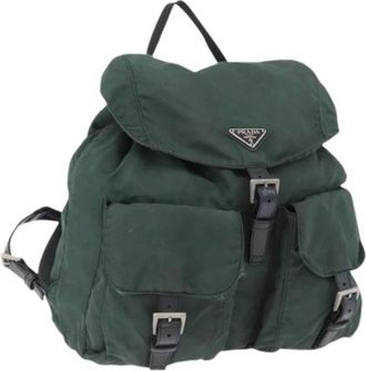 Prada Pre-owned Backpacks, female, Green, Size: ONE SIZE Pre-owned Nylon Backpack