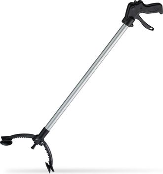 Relaxdays Relaxdays - 10 Alcanzadores Pinzas Largas, Aluminio-polipropileno, Negro-plateado, 88 Cm