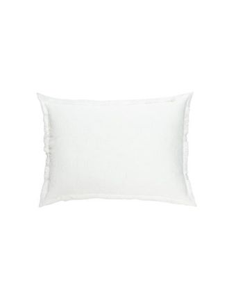 Anaya with Love Bright White Fringe Linen Dutch Euro Pillow with Down Alternative Insert at Nordstrom, Size 28X36