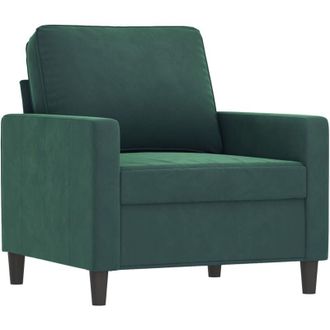 vidaXL Sill&oacute;n De Terciopelo Verde Oscuro 60 Cm Vidaxl