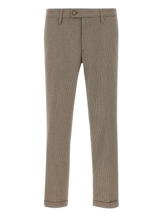 Re-hash houndstooth cuffed-hem trousers - men - Fabric - 31 - Brown