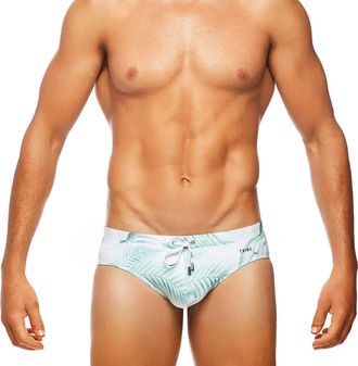 Tribe Positano Palms Lo Rise Swim Brief In Mint