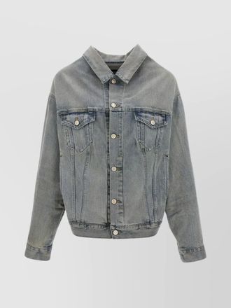 Balenciaga denim off-the-shoulder jacket long sleeves