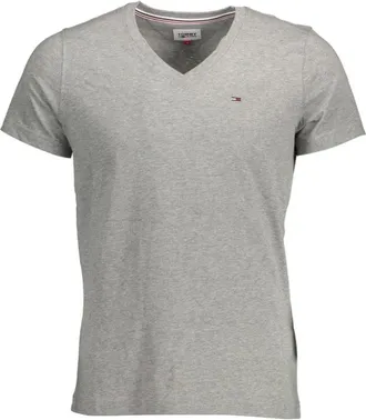 Tommy Hilfiger V-hals T-shirt - Heren - Tops - Grijs - Maat: XS Katoen