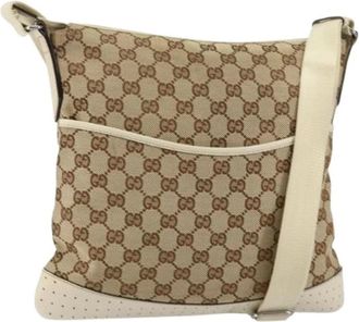 Gucci Pre-owned Canvas Cross Body Bag - Dames - Vintage Schoudertas - Beige - ONE Size - Vintage