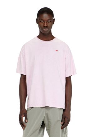 Diesel Cotton T-shirt with treated effect - T-Shirts - Man - Pink