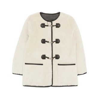 Dunst Light Jackets, female, White, Size: S Buckled Shearling Jacket