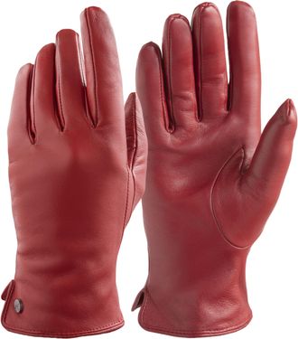 Pearlwood Lederhandschuhe PEARLWOOD PAM, Damen, Gr. 7.5, fire, Schafsleder, unifarben, Handschuhe Lederhandschuhe, weiches Fleece-Innenfutter, Temperaturregulie