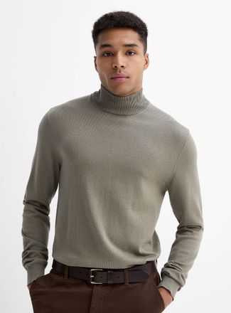 Le 31 Mens TENCEL TM modal and organic cotton mock-neck sweater