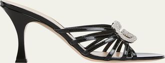 Gucci 85mm Alicia Interlocking G Patent Leather Sandals