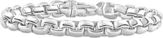 Pompeii3 Mens Steel Single Tone Clasp 8.5mm Rounded Tight Link 8.5 Bracelet