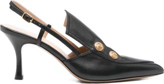 Chloé 75mm Agnes slingback pumps - women - Calf Leather/Rubber/Calf Leather/Leather - 37.5 - Black