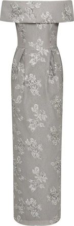 Rebecca Vallance Abito da sera Ruth a fiori con spalle scoperte - Argento