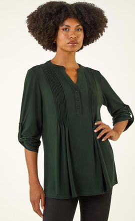 Roman Pintuck Jersey Stretch Top
