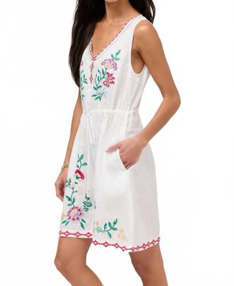 Johnny Was Drawstring Tank Dress In White